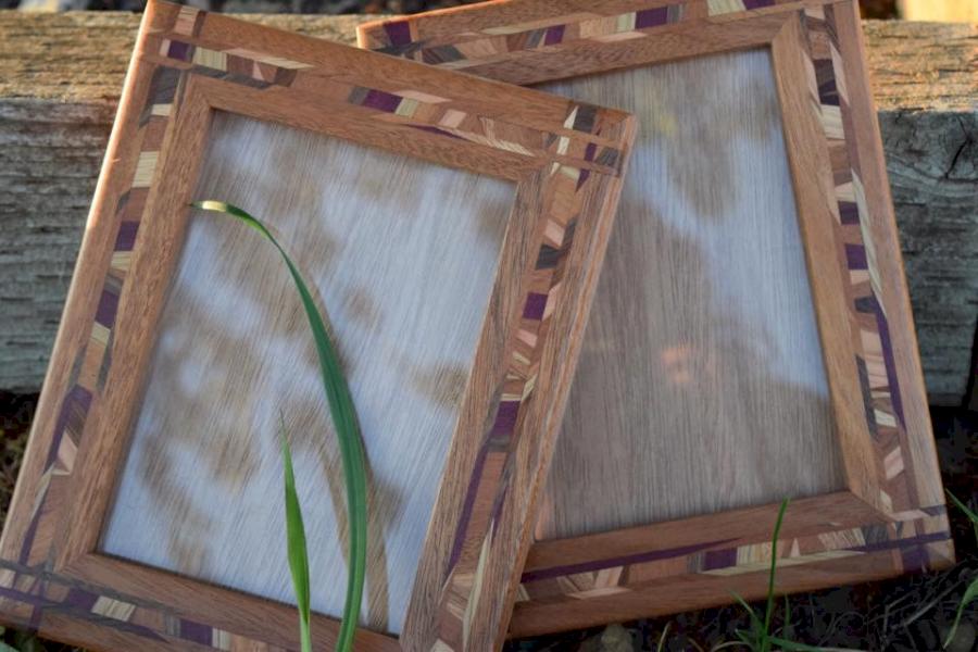 Two  frames with braided inlay