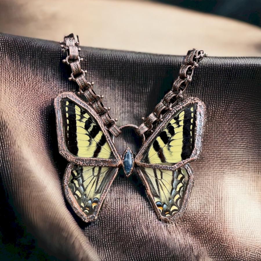 Electroformed Swallowtail Wings in glass