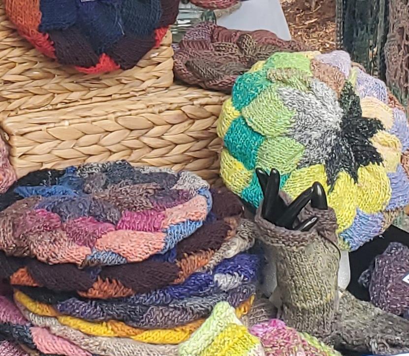 Colorful Tam hats in silk and wool