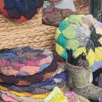 Colorful Tam hats in silk and wool