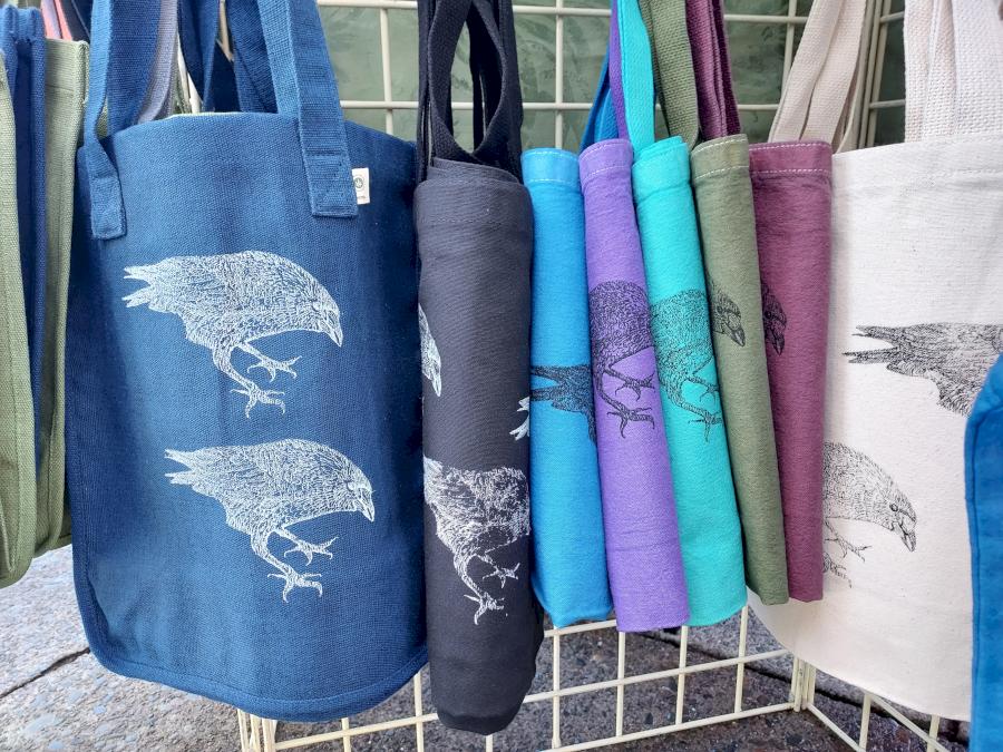 Lots of different bags! The blue one is Hemp/cotton and $30.